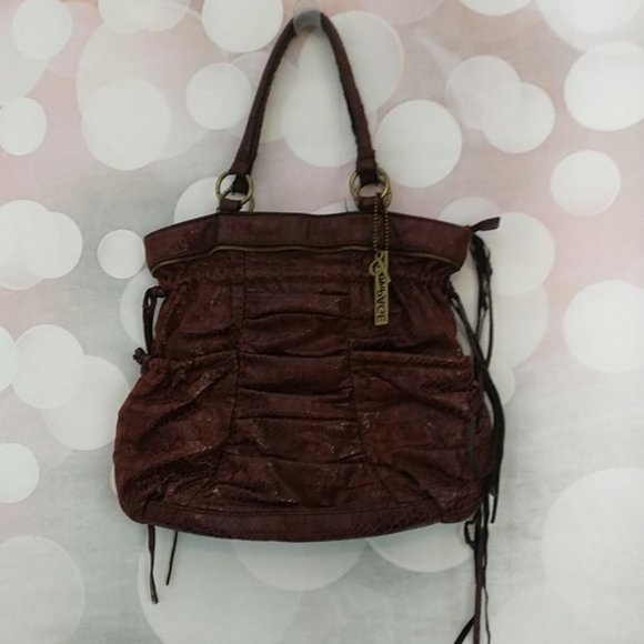 RAMPAGE Snake Skin Print Tote Bag Purse Handbag Snakeskin Print Auburn - Picture 2 of 8